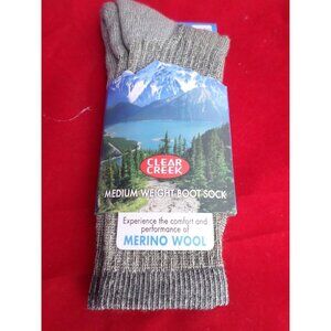 1 Pair Medium Clear Creek 56% Merino Wool Hiker Sock  Men Women 9-12